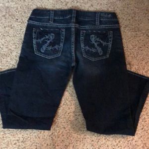 Silver cropped jeans size 32 (run small)